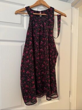 torrid Black Tank Top with Pink and Red Floral Print